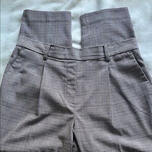 LOFT Career Black and White Plaid Pants L